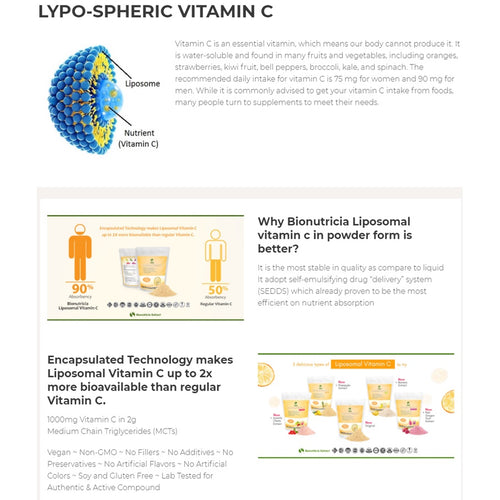 Liposomal Vitamin C with Real Fruit Extract Powder 150g