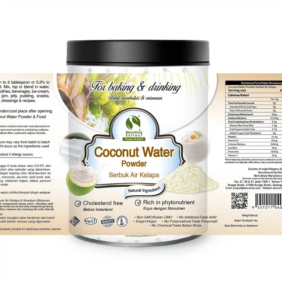Coconut Water Powder | Refresh & Hydrating Natural Isotonic Sport Beverage No Preservative (200g)