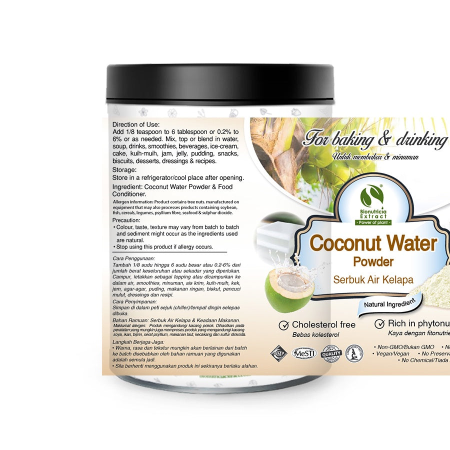 Coconut Water Powder | Refresh & Hydrating Natural Isotonic Sport Beverage No Preservative (200g)