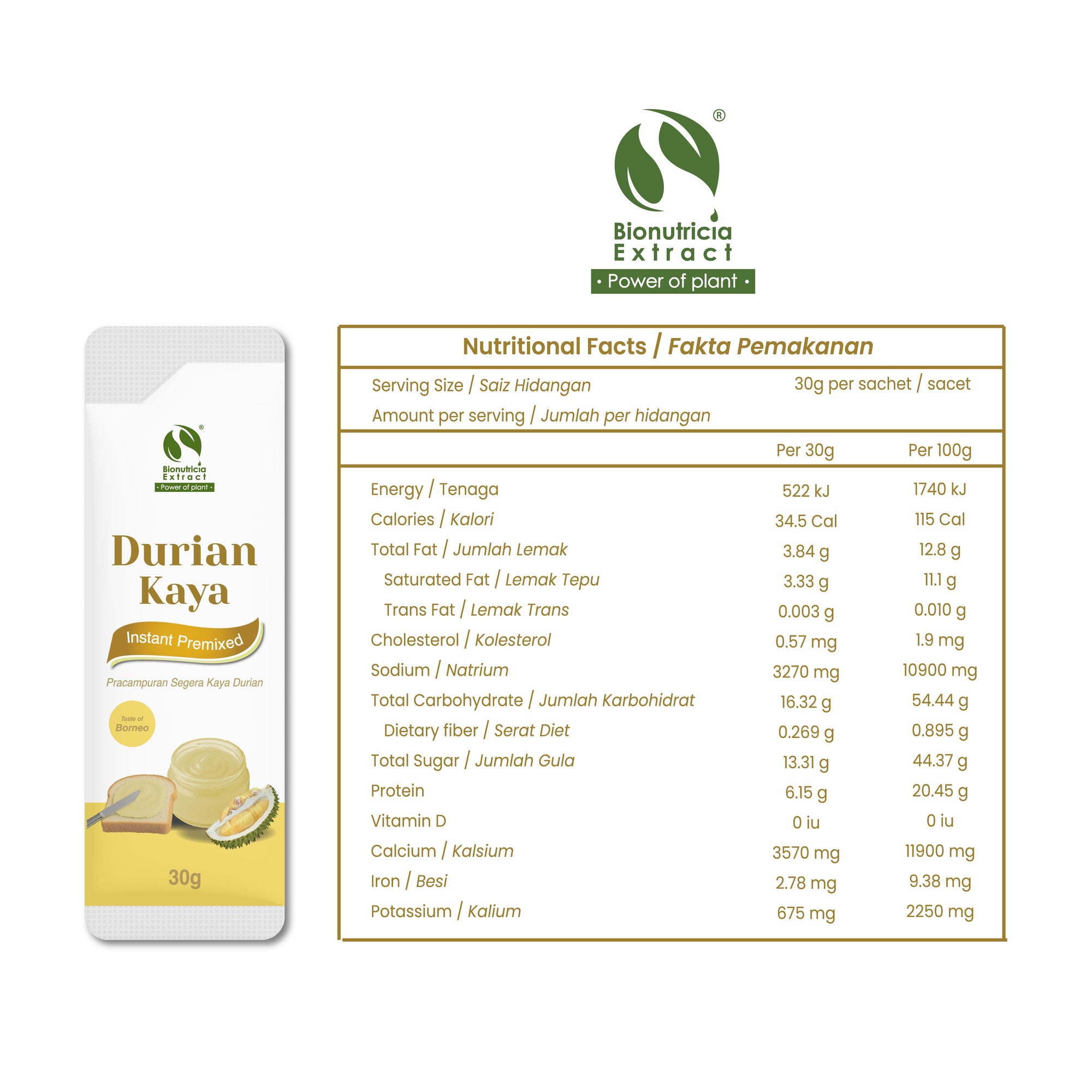 Pandan Kaya / Durian Kaya, Easy Instant Kaya Spread (6 sachets)