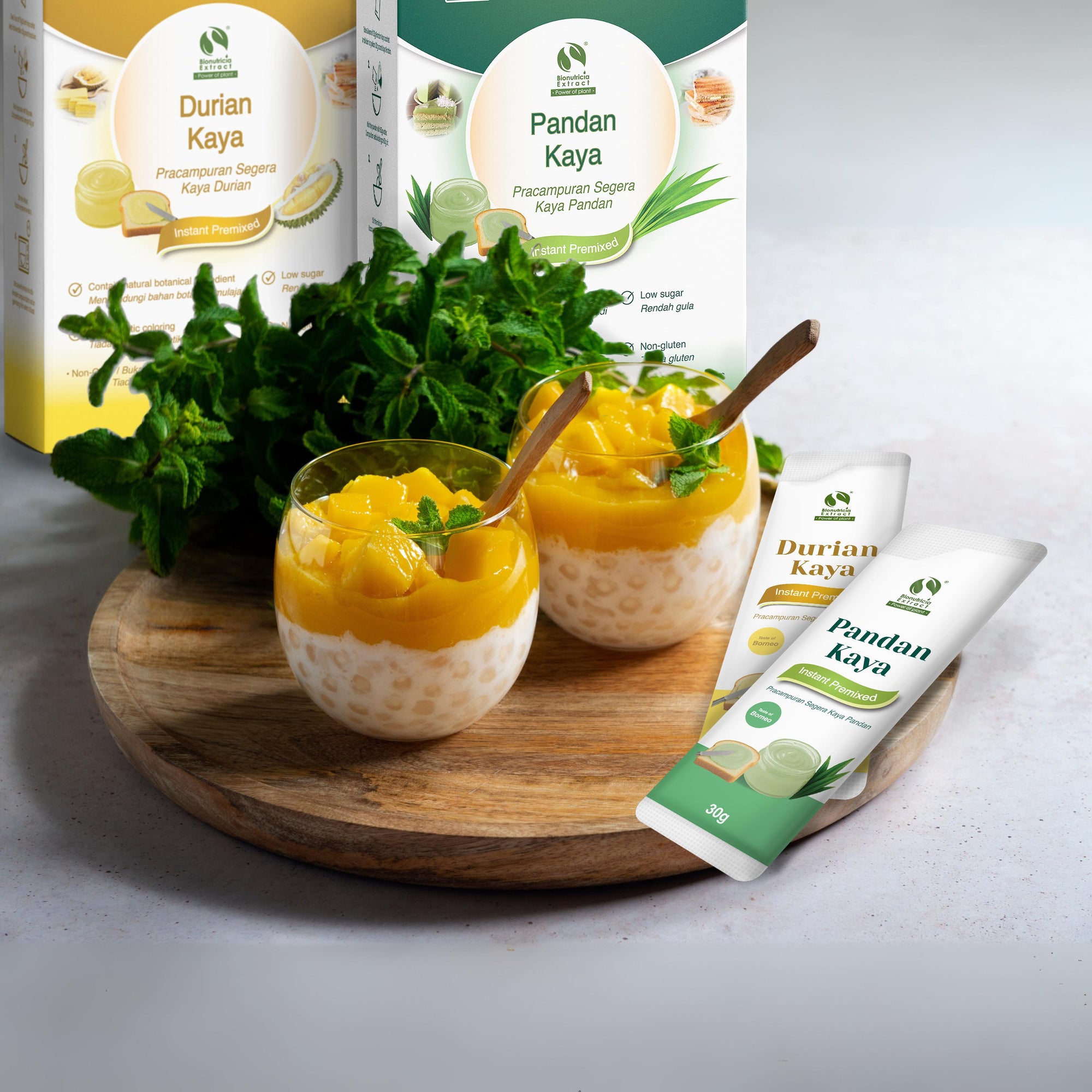 Pandan Kaya / Durian Kaya, Easy Instant Kaya Spread (6 sachets)