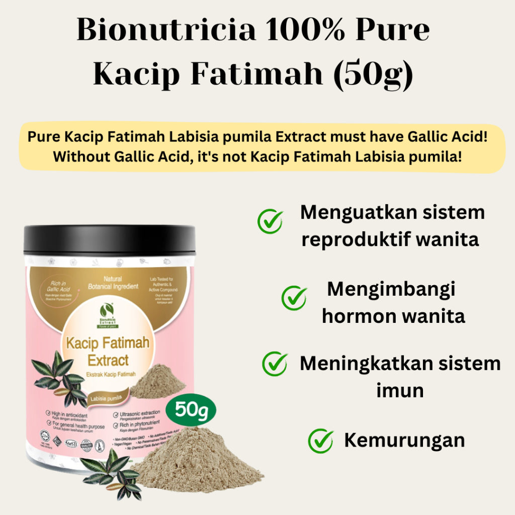 Bionutricia Kacip Fatimah Powder Extract | Pure & Halal 100:1 | Improve women's health, blood circulation, energy