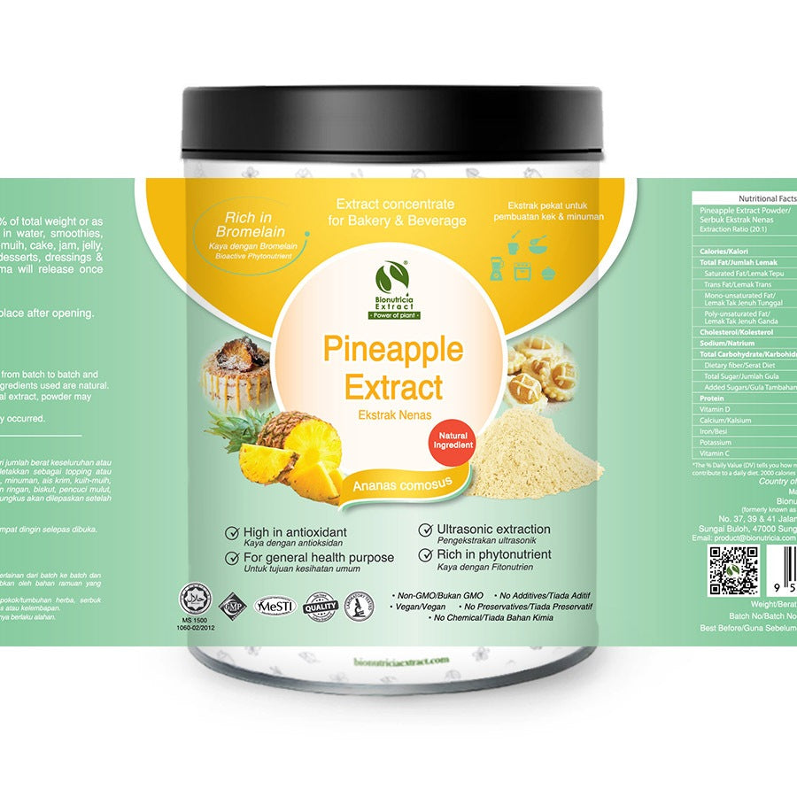 Pineapple 20:1 Standardized Extract Powder 1-3% Bromelain